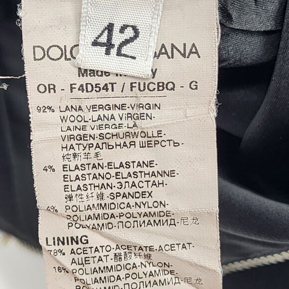 Vintage Dolce & Gabbana Black Wool Blend Blazer & Skirt Suit Set Womens Size 42 - Picture 6 of 11